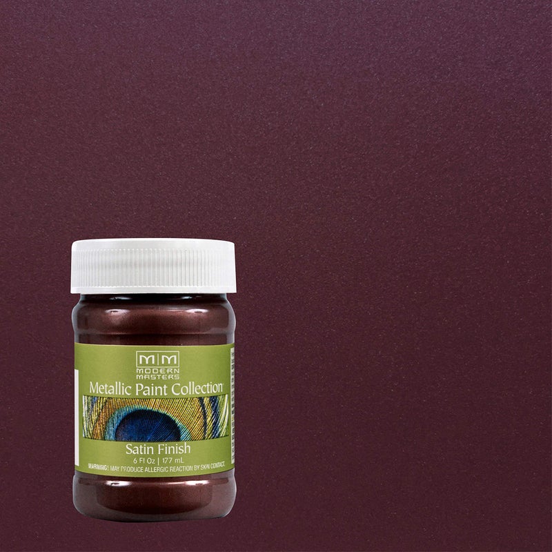 Modern Masters 6 oz Modern Masters ME704 Black Cherry Metallic Paint Collection, Satin Water-Based Decorative Metallic Paint - Image 2